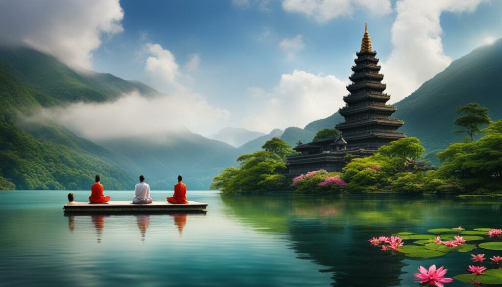 Meditation am Pura Ulun Danu Bratan