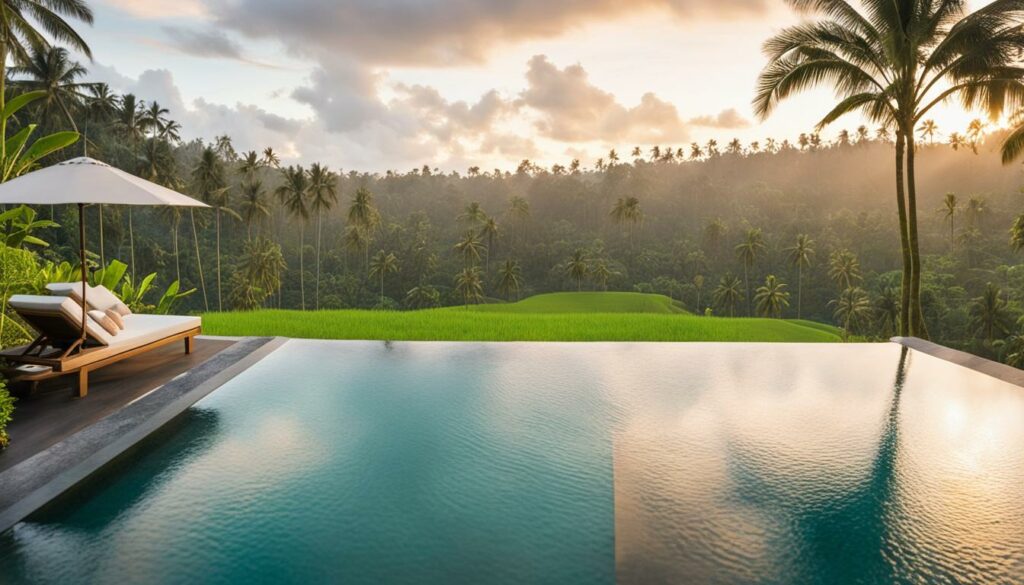 Infinity-Pool mit Aussicht im Kamandalu Ubud