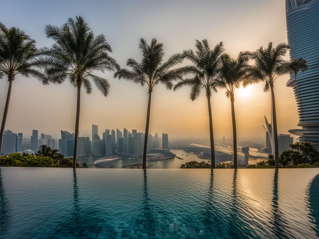 Marina Bay Sands Infinity-Pool mit Blick auf Singapur