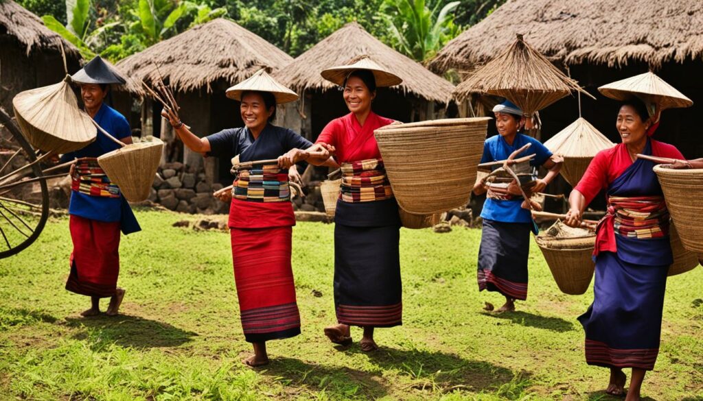 Traditionelles Sasak-Dorfleben in Lombok