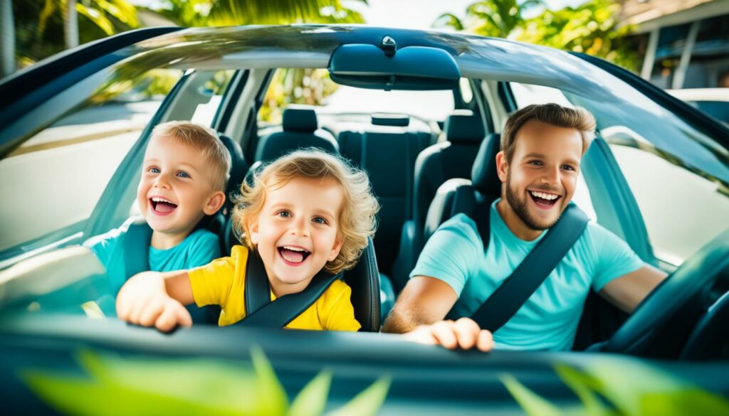 Kindersitz-Sicherheit beim Autofahren auf Bali